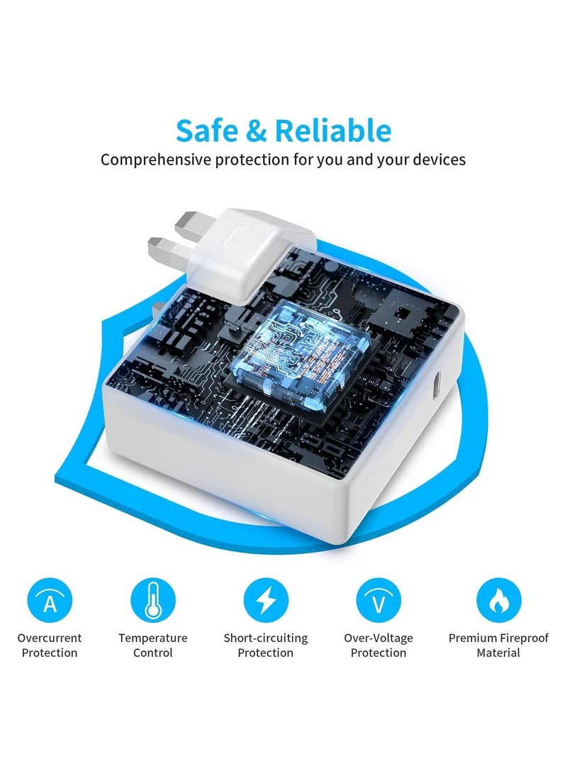 87W USB C Laptop Charger, Replacement Type C Adapter, Compatible with MacBook Pro, Air   11, 13, 15, Inch Laptops, iPhone, iPad, iPad Pro it works as 61W, 30W, and 29W, Charging Cable Included - Image 4