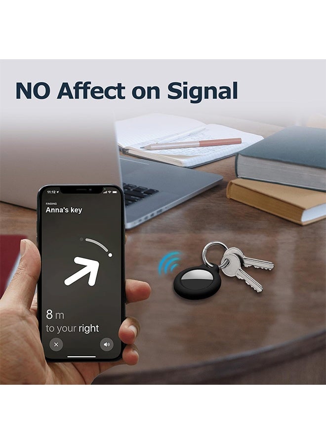 حزمة 4 حوامل لحافظة AirTag مع سلسلة مفاتيح، غطاء GPS مقاوم للصدمات ومضاد للخدوش، لسلسلة المفاتيح، لإكسسوارات Airtags لحافظات أجهزة تتبع GPS للحقائب والحقائب المحمولة، متعددة الألوان - Image 5