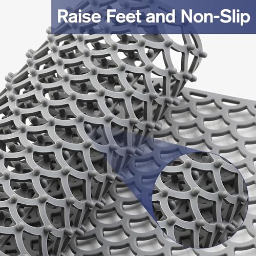 Snuggery Silicone Sink Protector 28"x15" right Drain Hole, Heat Resistant Non-slip Dishwasher Suitable, Large Sink Mat for Bottom of Farmhouse Kitchen Stainless Steel Sinks(Grey) - Image 5