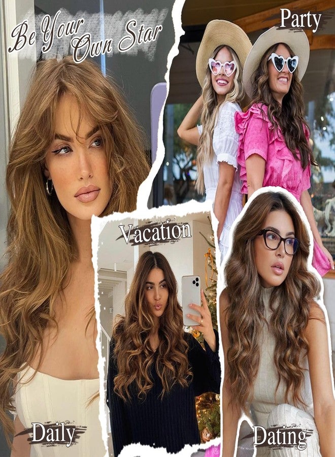 BARSDAR Clip-In Extensions, 40 cm Highlight Wavy Clip-In Hair Extensions for Women, 6 Pieces, Thick, Natural, Soft Synthetic Hairpieces, Hair Extensions, Black with Highlights - Image 5