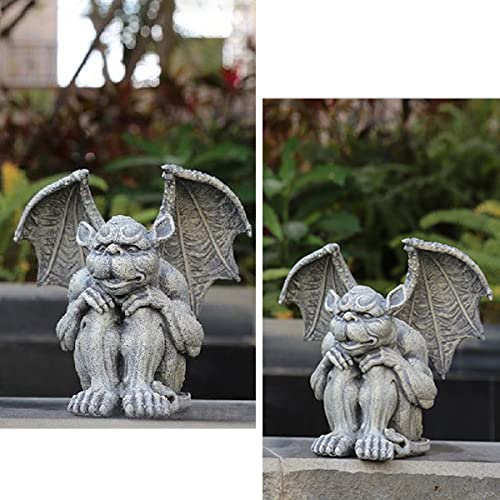 OwMell Gargoyle Statue Garden Guardian Sculpture Figurine Gothic Indoor Outdoor Garden Decor Statue 7 Inch - Sitting - Image 5