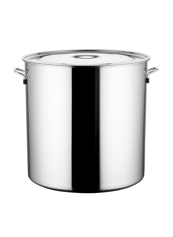 All-round Quanshi Stainless Steel Covered Soup Bucket 25*25cm, Water Storage Bucket, Round Bucket, Commercial Use For Braising Meat, Rice, Noodles, Oil, And Tea - Image 2