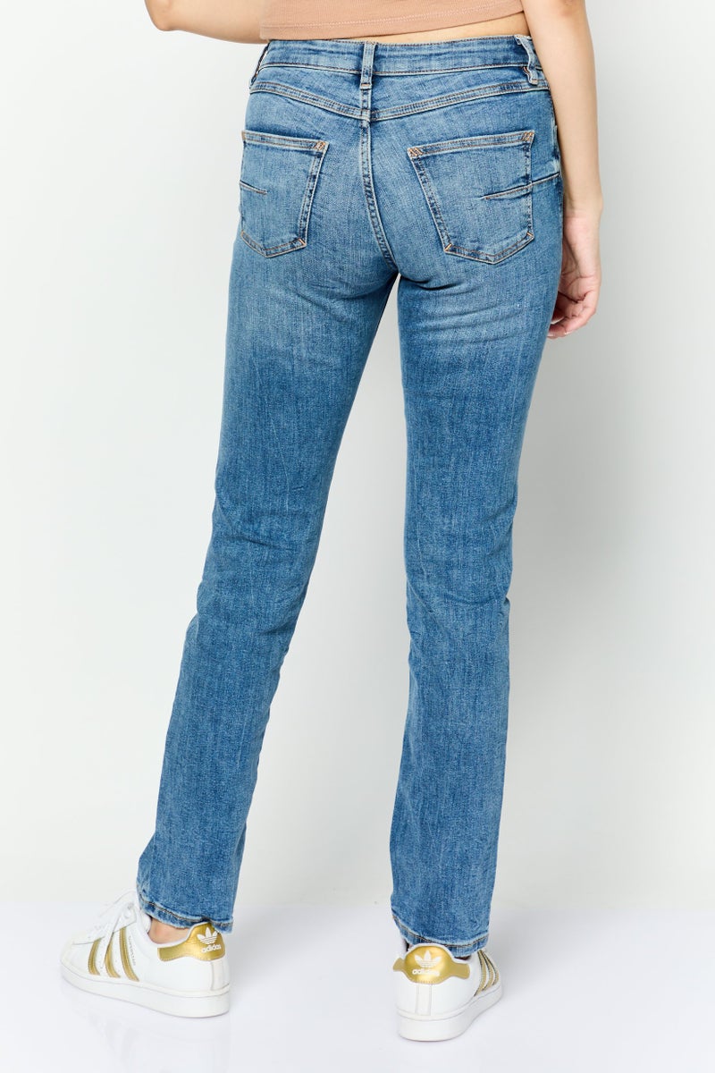 ESPRIT جينز نسائي مستقيم قابل للتمدد، مغسول، أزرق - Image 3