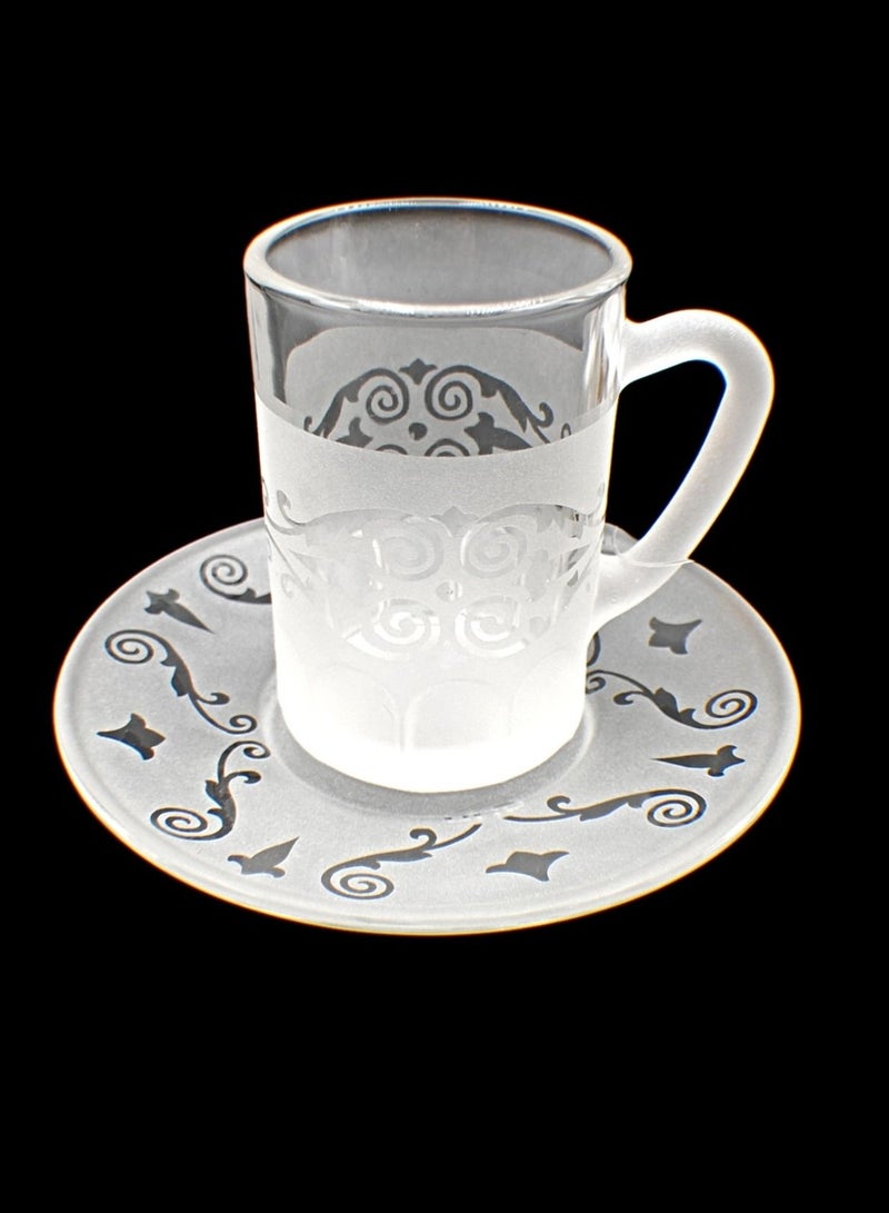 KuduArts Tea cups with saucer glass set 6 pieces - Image 3