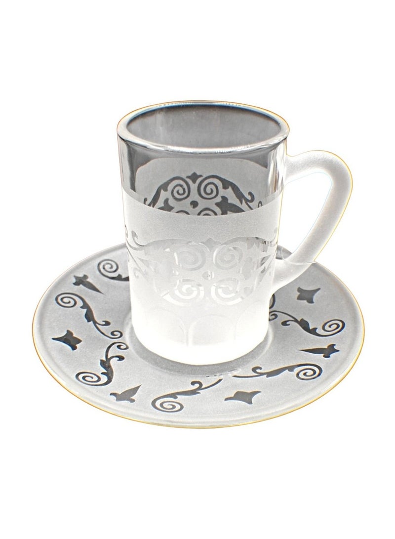 KuduArts Tea cups with saucer glass set 6 pieces - Image 2