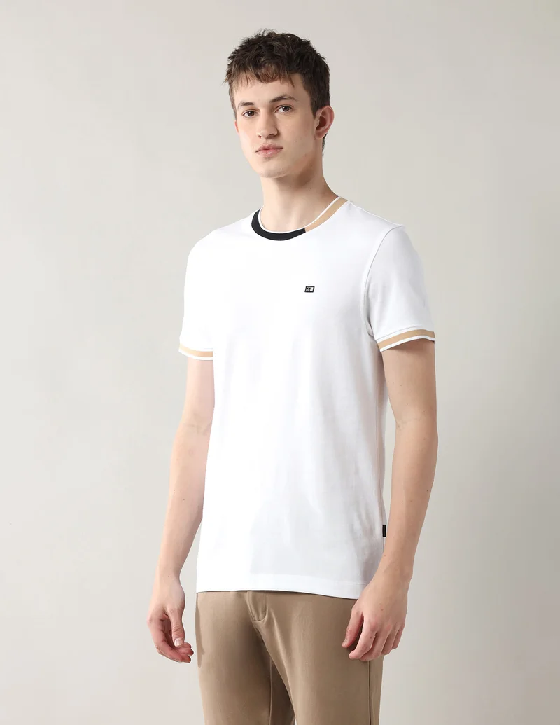Arrow White Solid Black White Beige T-Shirt for Men | Best Price UAE