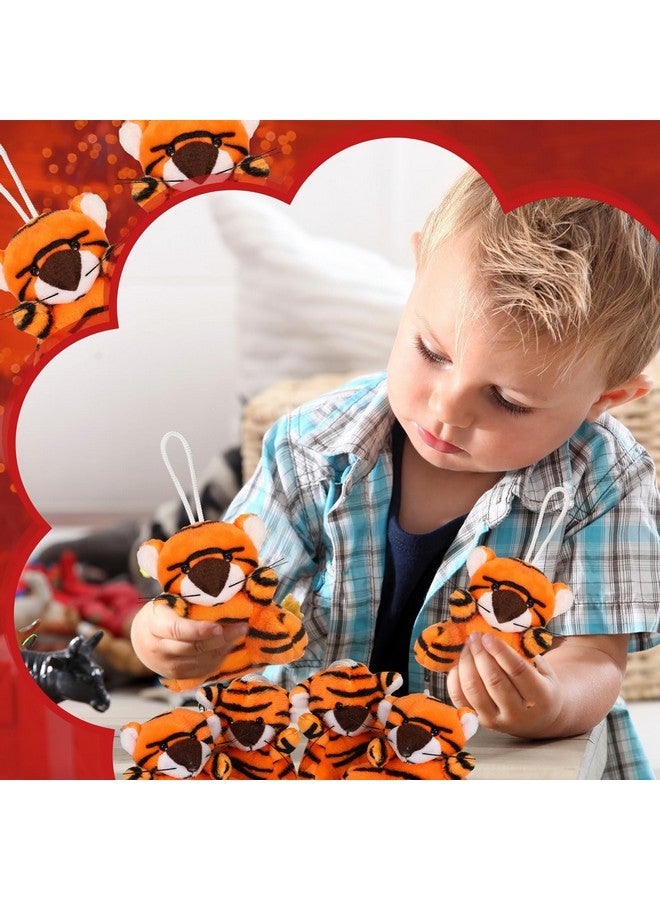Shappy 50 Pcs Mini Animal Plush Toys Small Stuffed Animals Bulk Cute Tiny Plushies Keychains for Gift Party Carnival Prize(Tiger) - Image 4