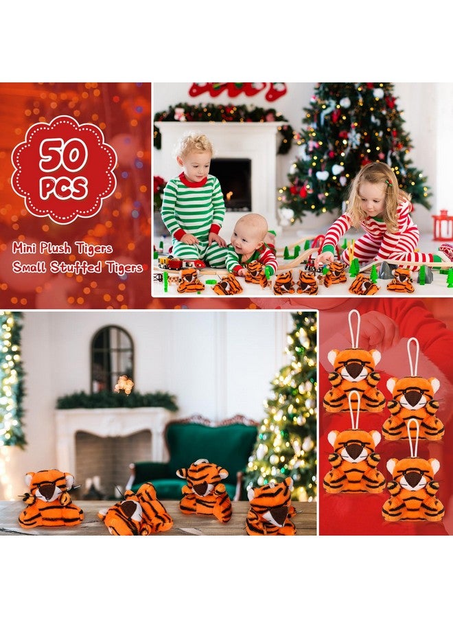 Shappy 50 Pcs Mini Animal Plush Toys Small Stuffed Animals Bulk Cute Tiny Plushies Keychains for Gift Party Carnival Prize(Tiger) - Image 5