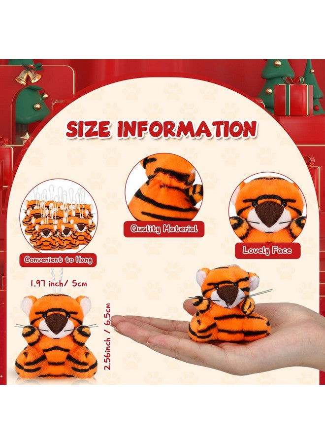 Shappy 50 Pcs Mini Animal Plush Toys Small Stuffed Animals Bulk Cute Tiny Plushies Keychains for Gift Party Carnival Prize(Tiger) - Image 2