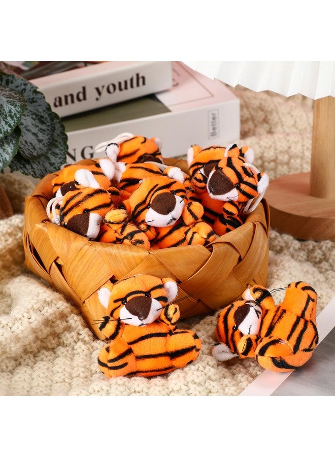 Shappy 50 Pcs Mini Animal Plush Toys Small Stuffed Animals Bulk Cute Tiny Plushies Keychains for Gift Party Carnival Prize(Tiger) - Image 3