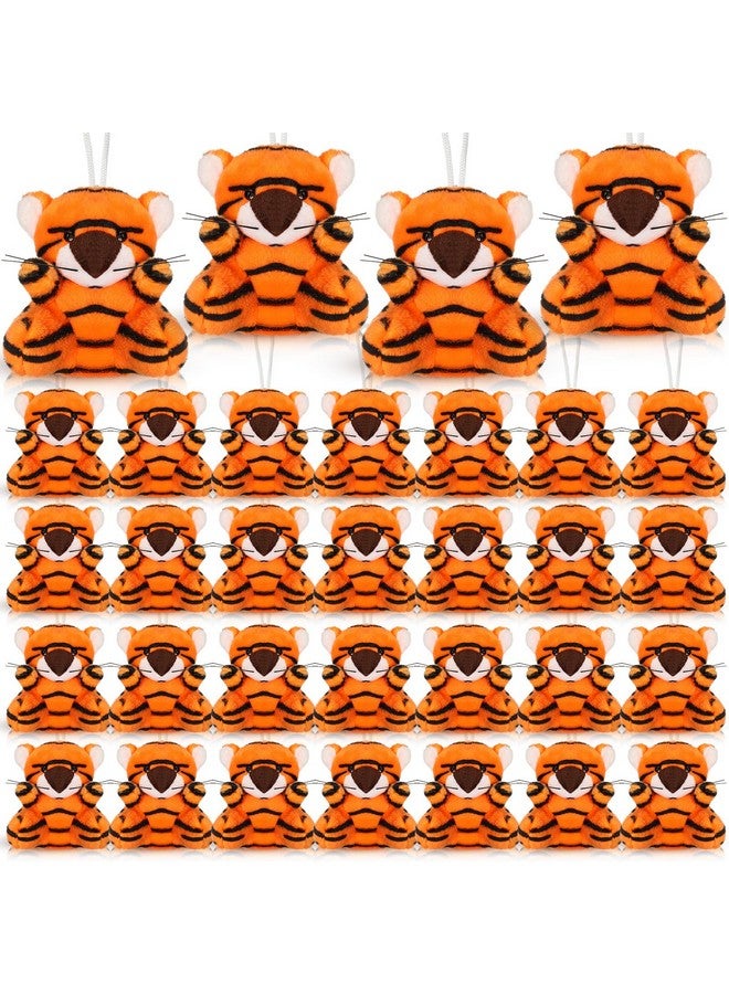 Shappy 50 Pcs Mini Animal Plush Toys Small Stuffed Animals Bulk Cute Tiny Plushies Keychains for Gift Party Carnival Prize(Tiger) - Image 1