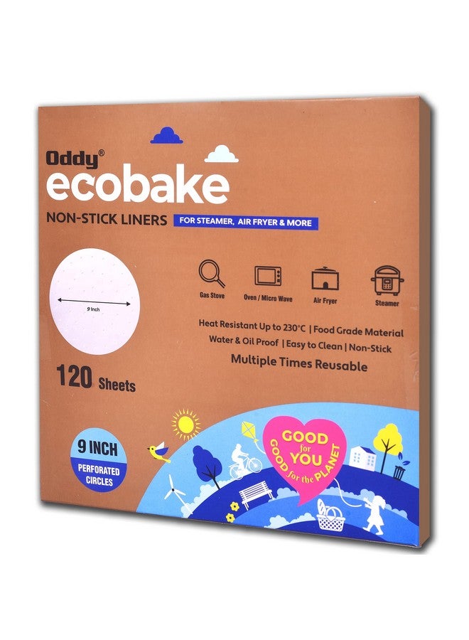 Oddy Uniwraps Ecobake Non-Stick Baking Paper for Steamer, Airfryer & More - Perforated, 9 Inch Circle, 120 Pcs (White) - Image 1