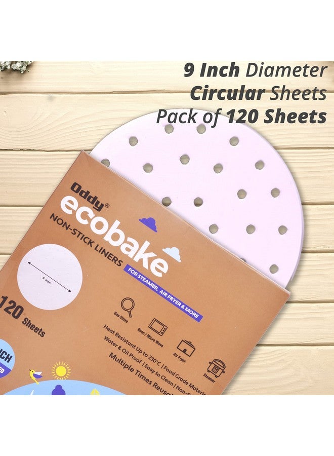 Oddy Uniwraps Ecobake Non-Stick Baking Paper for Steamer, Airfryer & More - Perforated, 9 Inch Circle, 120 Pcs (White) - Image 2