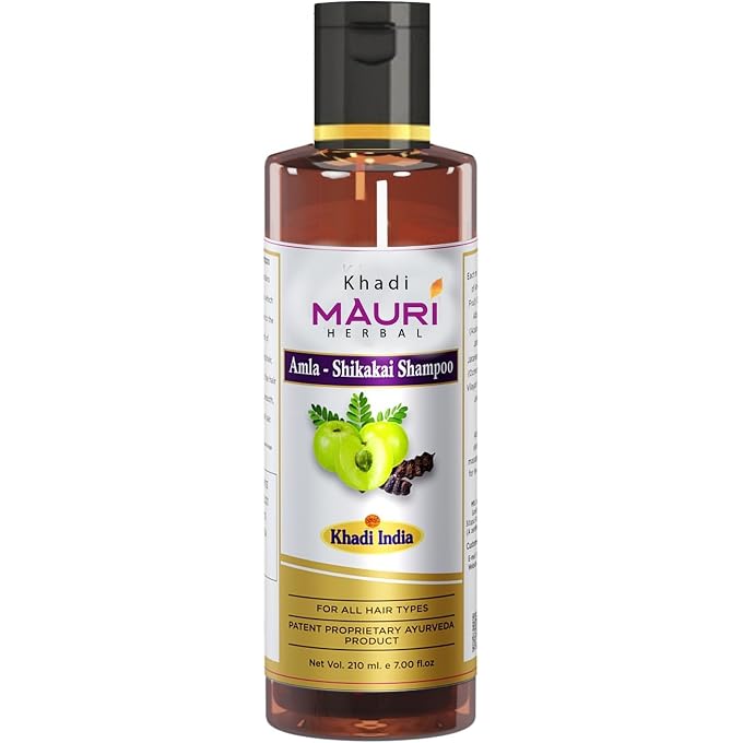 Khadi Mauri Herbal Amla & Shikakai Shampoo 210 ml - Image 1