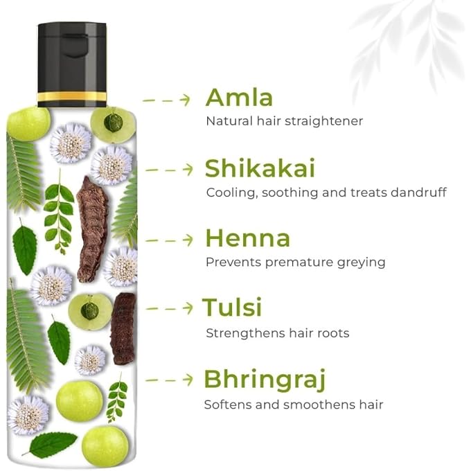 Khadi Mauri Herbal Amla & Shikakai Shampoo 210 ml - Image 3