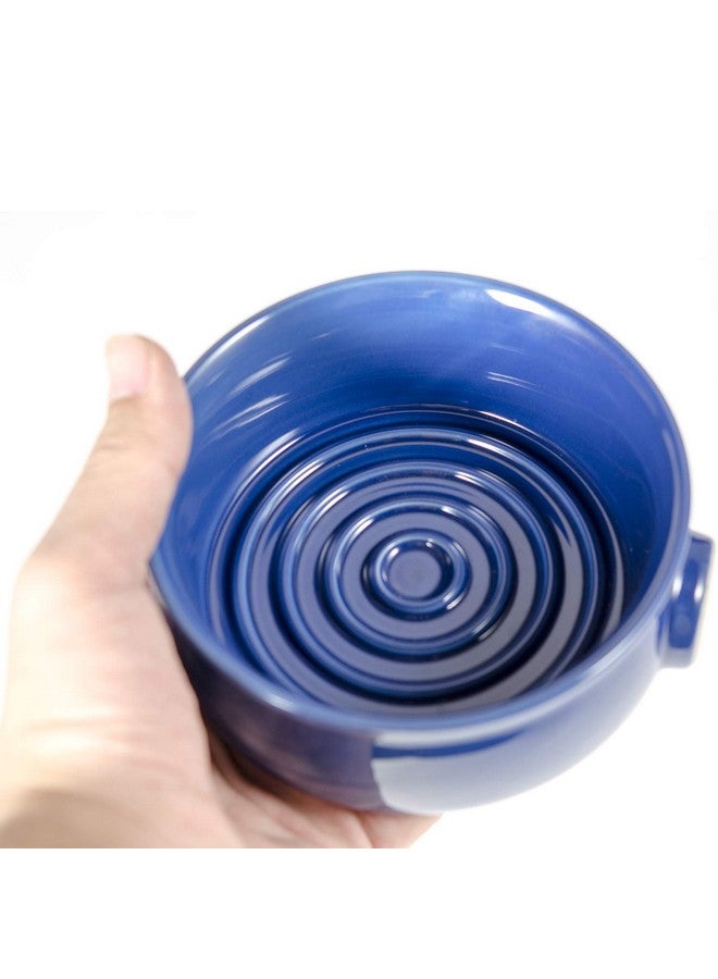 Grandslam Shaving Soap Bowl for Men, Wide Mouth, Ceramic, Easier to Lather and Clean, Non-slip Handle, Handmade Pottery Cup for Soap and Cream - Image 2