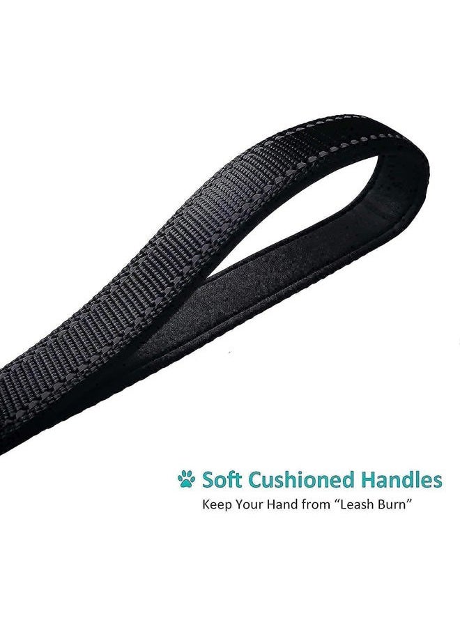 Milcraft Dog Leash 6ft Long - Traffic Padded Two Handle - Heavy Duty - Double Handles Lead for Training Control - 2 Handle Nylon Leashes for Large Dogs or Medium Dogs - Reflective Leash Dual Handle (Black) - Image 4