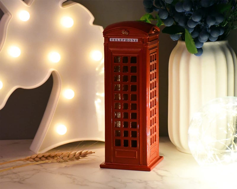 DS.DISTINCTIVE STYLE DS. DISTINCTIVE STYLE Retro Home Decor London Souvenirs 7 Inch British Telephone Booth Piggy Bank - Image 5