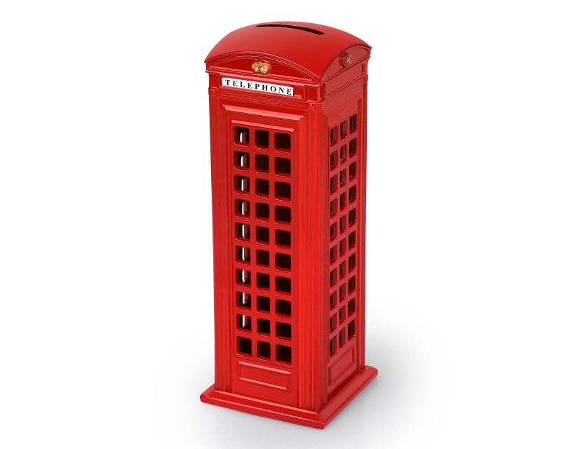 DS.DISTINCTIVE STYLE DS. DISTINCTIVE STYLE Retro Home Decor London Souvenirs 7 Inch British Telephone Booth Piggy Bank - Image 1