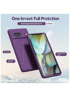 Generic For Google Pixel 7 HD Silicone Back Color Cover,Camera Protection From Shocks From TPU Compatible For Google Pixel 7 (6.3'') (Purple)  - Image 2