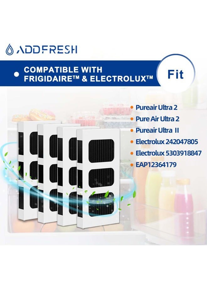 ADDFRESH Refrigerator Air Filter Replacement Compatible with Paultra2 Frigidaire PureAir Ultra 2 Paultra Pure Air ii and Electrolux Elpaultra2 - Part 242047805 and 5303918847 - 4 Filters - Image 2