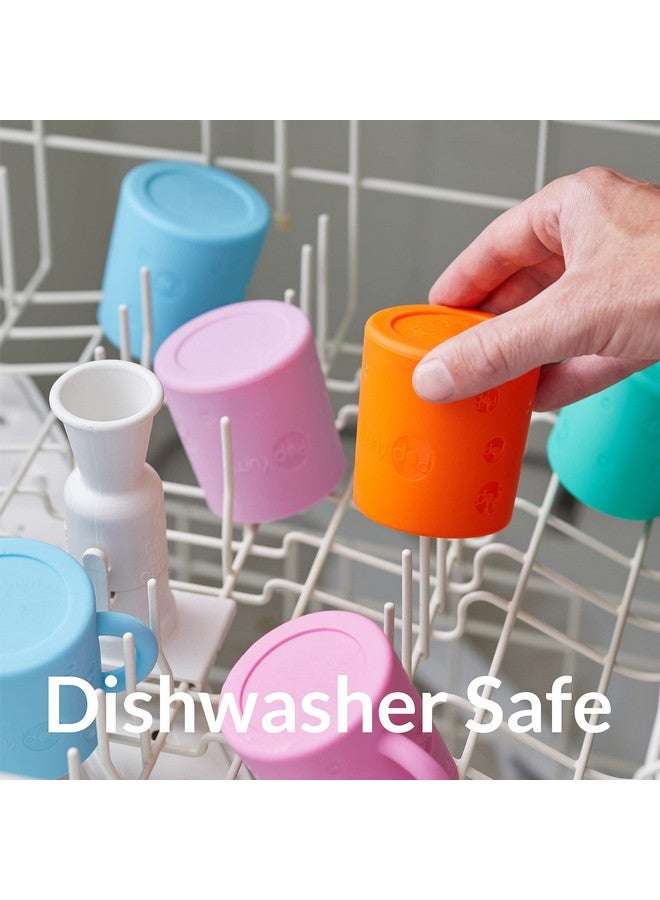 بوب يام كوب تدريب من السيليكون من بوب يام، عبوة من قطعتين، للأطفال الرضع والأطفال الصغار، بمقابض، خالٍ من مادة BPA، للتدريب على التغذية الذاتية، مع كوب (أخضر نعناعي ووردي فاتح) - Image 3