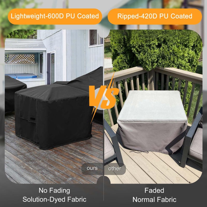 NettyPro Fire Pit Cover Round Waterproof Outdoor Firepit Cover for for Ikuby Ball Globe Patio Fireplace, 33 x 31 inch, Black - Image 3