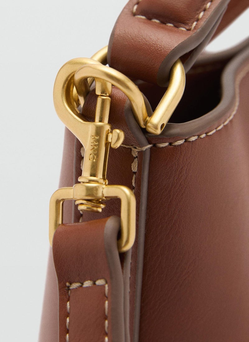 MANGO Metallic Detail Mini Shopper Bag  - Image 5