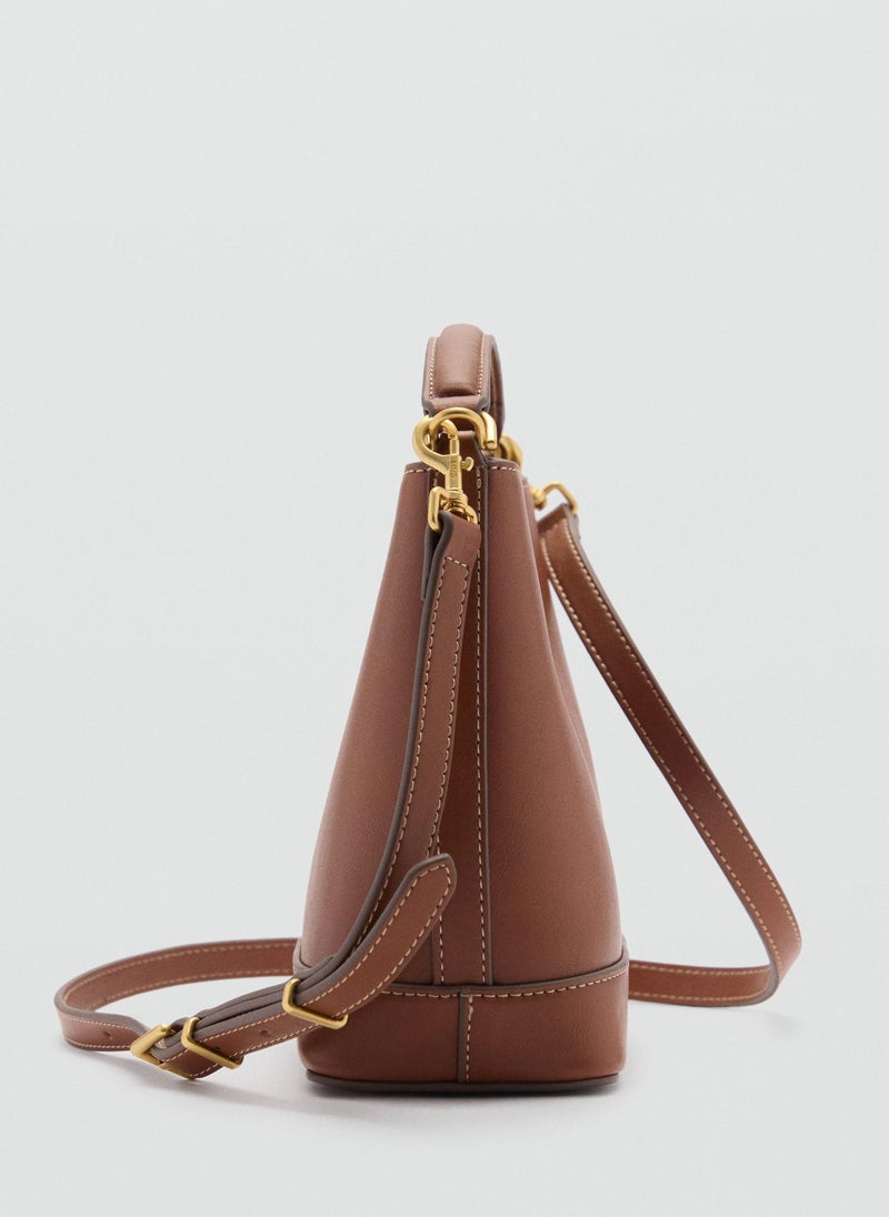 MANGO Metallic Detail Mini Shopper Bag  - Image 3