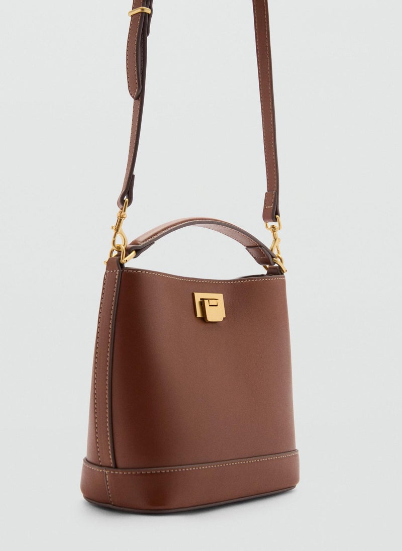 MANGO Metallic Detail Mini Shopper Bag  - Image 2