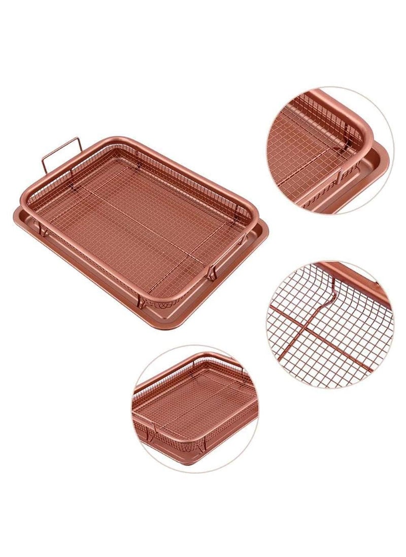 Rangchhelo Rangchhelo Air Fryer Crisper Basket Premium Stainless Steel Basket for Evenly Crispy ResultsKitchen DeepFried Food Drain Basin TrayA Tray with Non Stick DrainerPack of 1  - Image 3