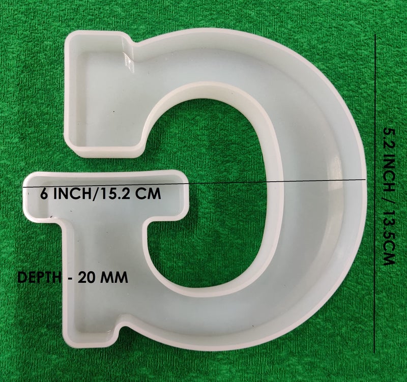 R H Lifestyle Resin Art Silicone Individual Alphabet Moulds, Alphabet Resin Mould Epoxy Resin Art with Mold Silicon Jewellery Moulds Resin Art Kit for Beginners 5.2 INCH (Letter G) - Image 2