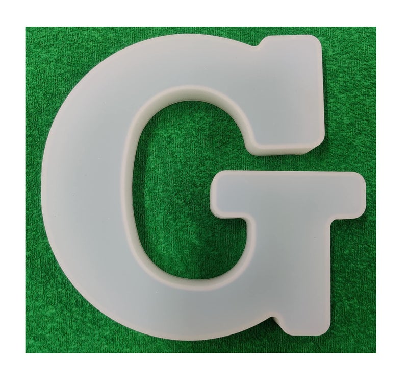 R H Lifestyle Resin Art Silicone Individual Alphabet Moulds, Alphabet Resin Mould Epoxy Resin Art with Mold Silicon Jewellery Moulds Resin Art Kit for Beginners 5.2 INCH (Letter G) - Image 1