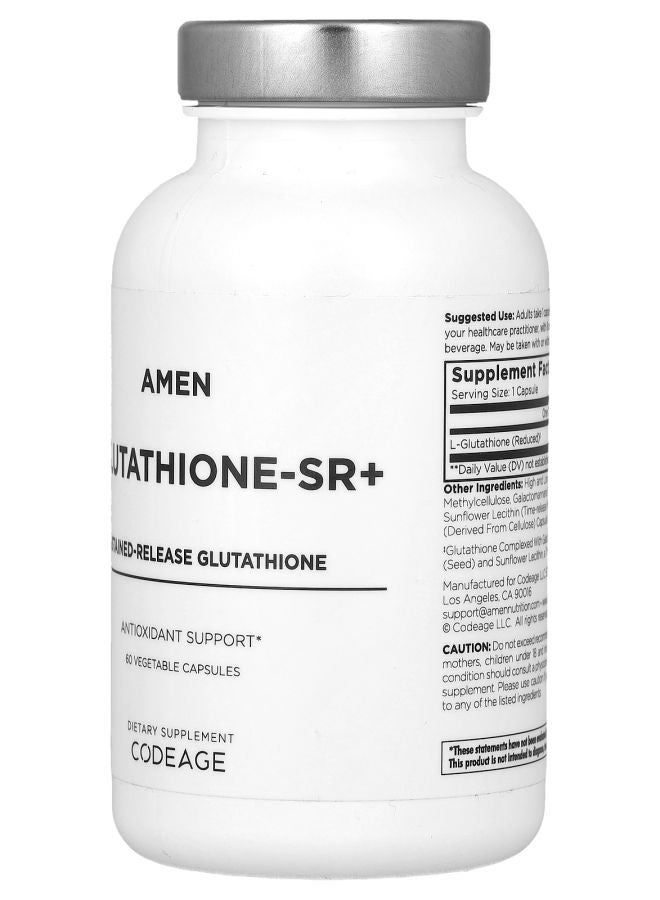 Codeage Glutathione-SR+ 250 mg 60 Vegetable Capsules - Image 2