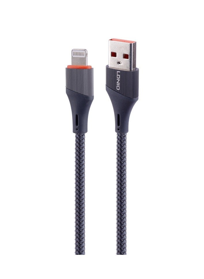 LDNIO LDNIO Cable LDNIO 2 Meters USB-A TO Lightning 30W Fast Charging Data Cable -Grey  - Image 1