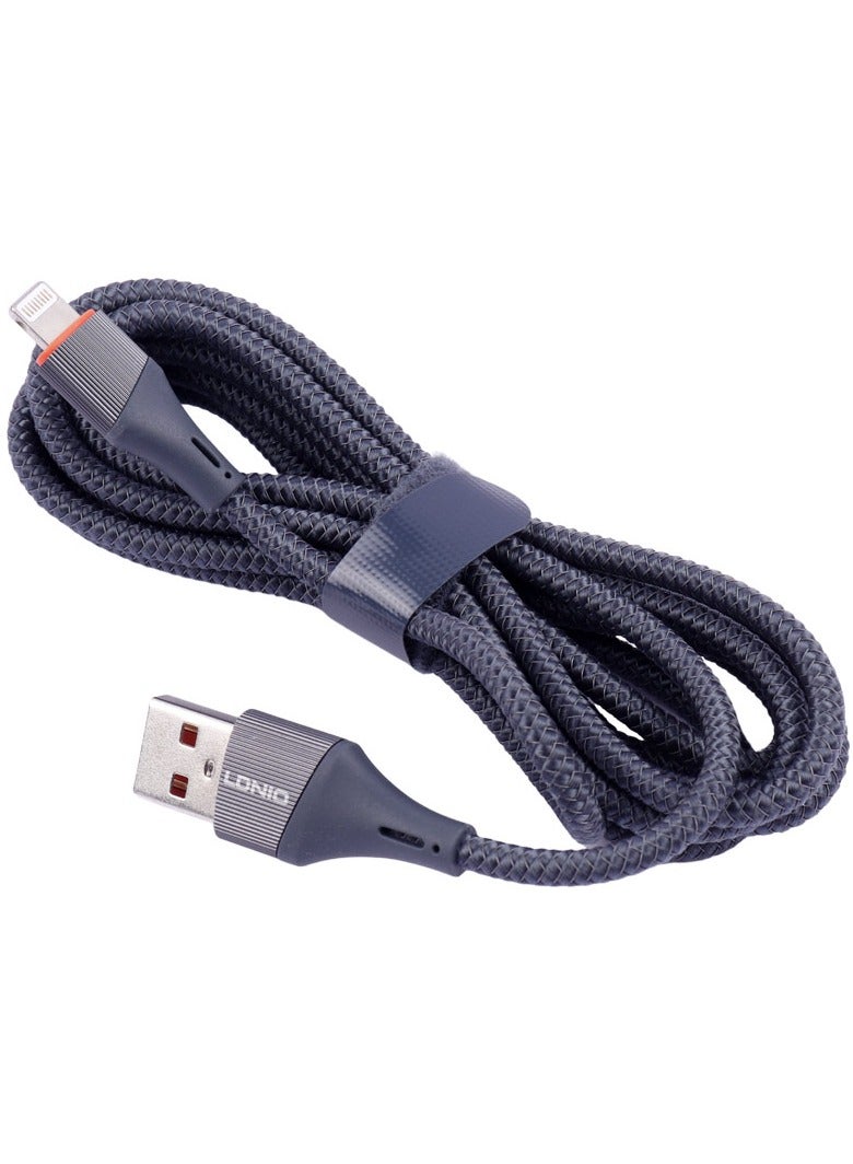 LDNIO LDNIO Cable LDNIO 2 Meters USB-A TO Lightning 30W Fast Charging Data Cable -Grey  - Image 3