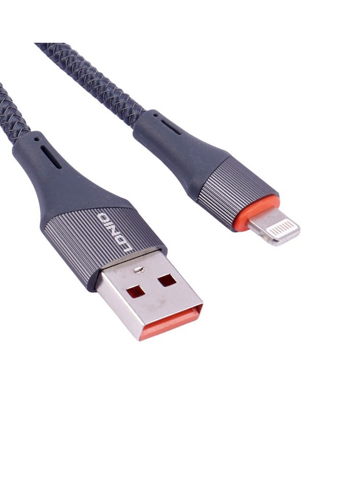 LDNIO LDNIO Cable LDNIO 2 Meters USB-A TO Lightning 30W Fast Charging Data Cable -Grey  - Image 2