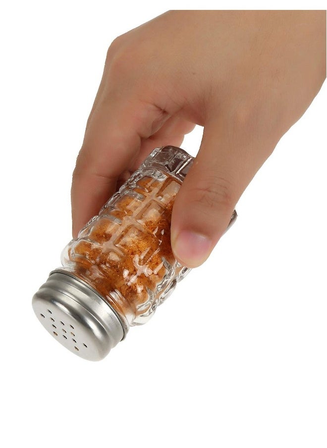 Generic - Retro Style Salt and Pepper Shakers, 2 oz Clear Glass Salt Shaker, with Stainless Steel Lids for Kitchen Counter Table Restaurant Hold Various Condiments(16 Pcs) - Image 1