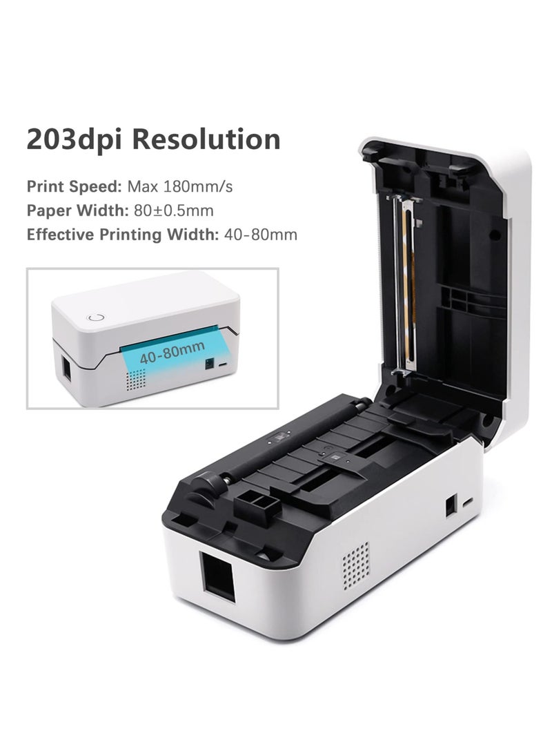 XiuWoo 80mm USB Bluetooth Shippting Label Printer with Auto Cutter Desk Direct Thermal Printing Wired Connection Support 1D 2D Barcode for Shipping Business Restaurant Kitchen Supermarket Home Business Retail  - Image 3