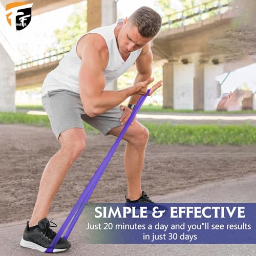 FirstFit Resistance Loop Bands | Elastic Exercise Band Set | Best Resistant Workout Loops for Booty, Glute, Leg & Thigh Exercising (1.5 Meter Purple) - (15-20 lbs) - Image 4
