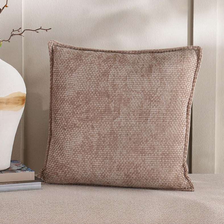 Pan Home Chenille Filled Cushion 45x45cm - Brown