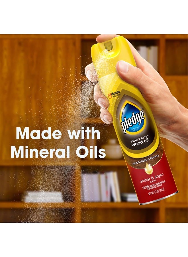 Pledge Moisturizing Wood Oil, Furniture Reviving Spray, Amber & Argan Scent, 9.7oz (Pack of 3) - Image 4