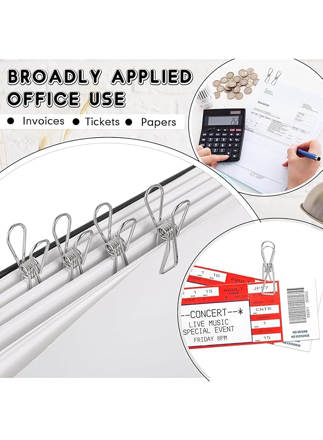 erorex 20 Pcs Paper Clips Metal Wire Hollow Out Clips Multi Purpose Utility Clips Invoice Bill Paper Clips Stainless Steel Hanging Clothes Pins For School Kitchen Outdoor Office - Image 4