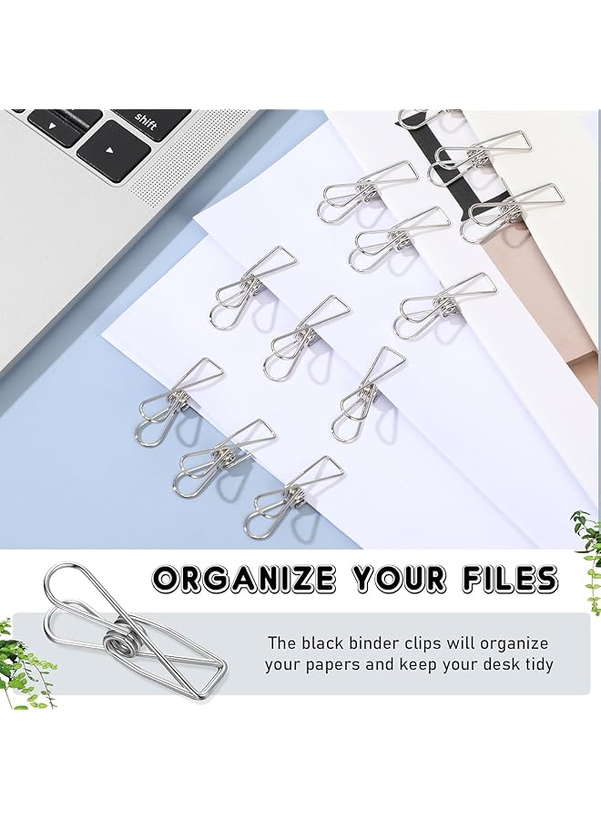 erorex 20 Pcs Paper Clips Metal Wire Hollow Out Clips Multi Purpose Utility Clips Invoice Bill Paper Clips Stainless Steel Hanging Clothes Pins For School Kitchen Outdoor Office - Image 2