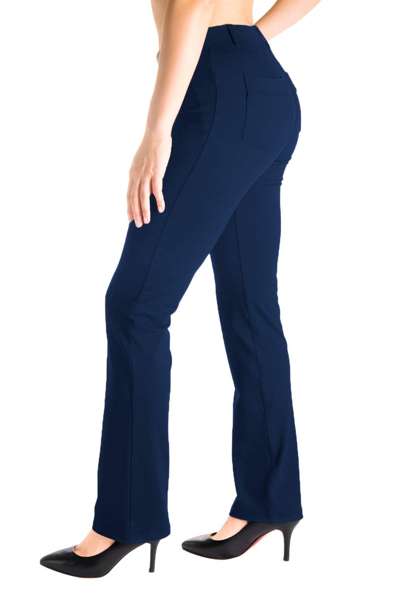 YogipaceBelt LoopsTall Womens Straight Leg Yoga Dress Pant Work Pants Commute Office Slacks35Navy BlueSize XL