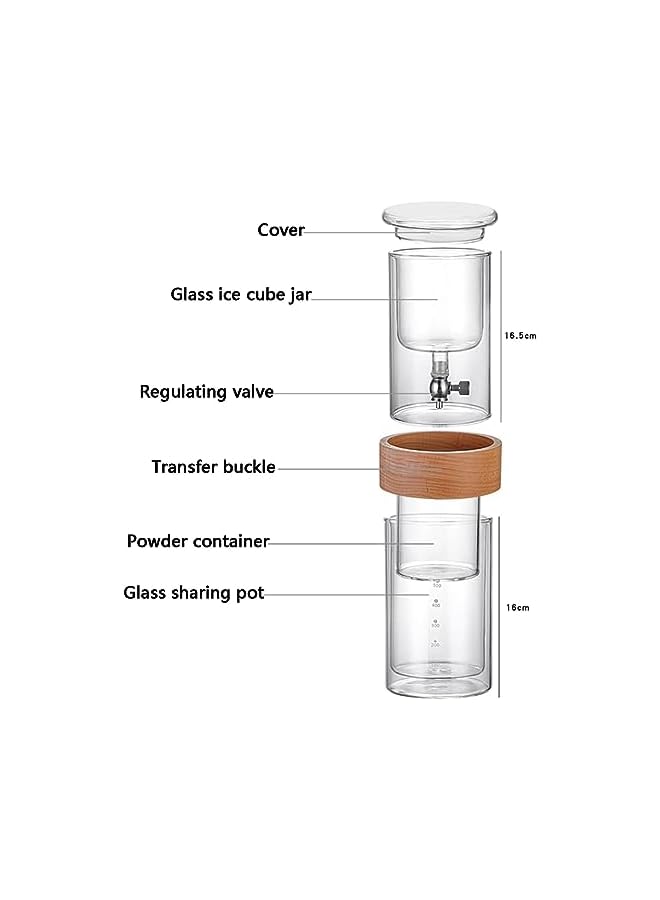 PROMASS Brew Drip Coffee Maker Luxury Iced Coffee Cold Brew Tower,Ice Drip Coffee Pot for Barista, Coffee Lover, Iced Tea Maker Coffee Cold Extraction Cup - Image 4