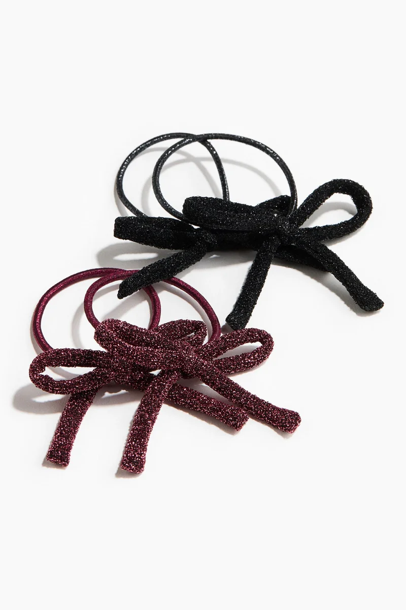 H&M 4-pack bow-detail hair elastics