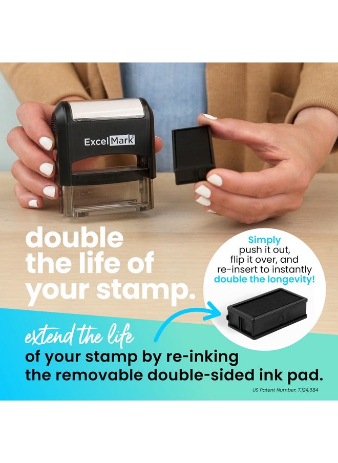 ExcelMark - Self-Inking Rubber Stamp - Return To Sender Not At This Address - Red Ink (Large) - Image 1