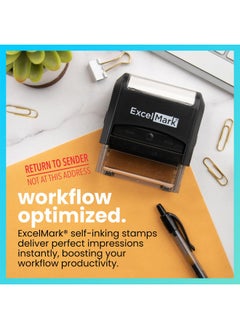 ExcelMark Self-Inking Rubber Stamp - Return To Sender Not At This Address - Red Ink (Large)  - Image 3