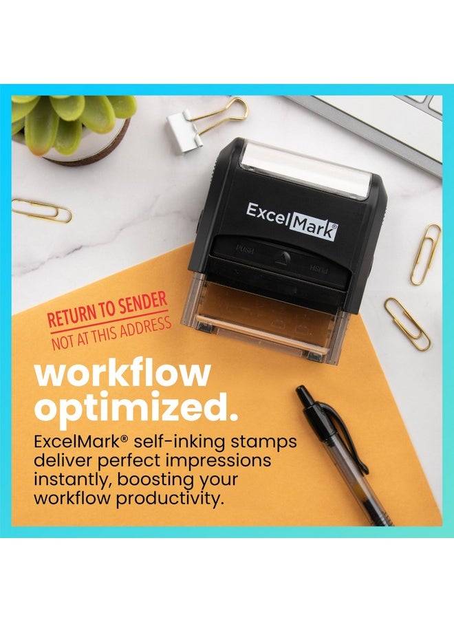 ExcelMark - Self-Inking Rubber Stamp - Return To Sender Not At This Address - Red Ink (Large) - Image 1